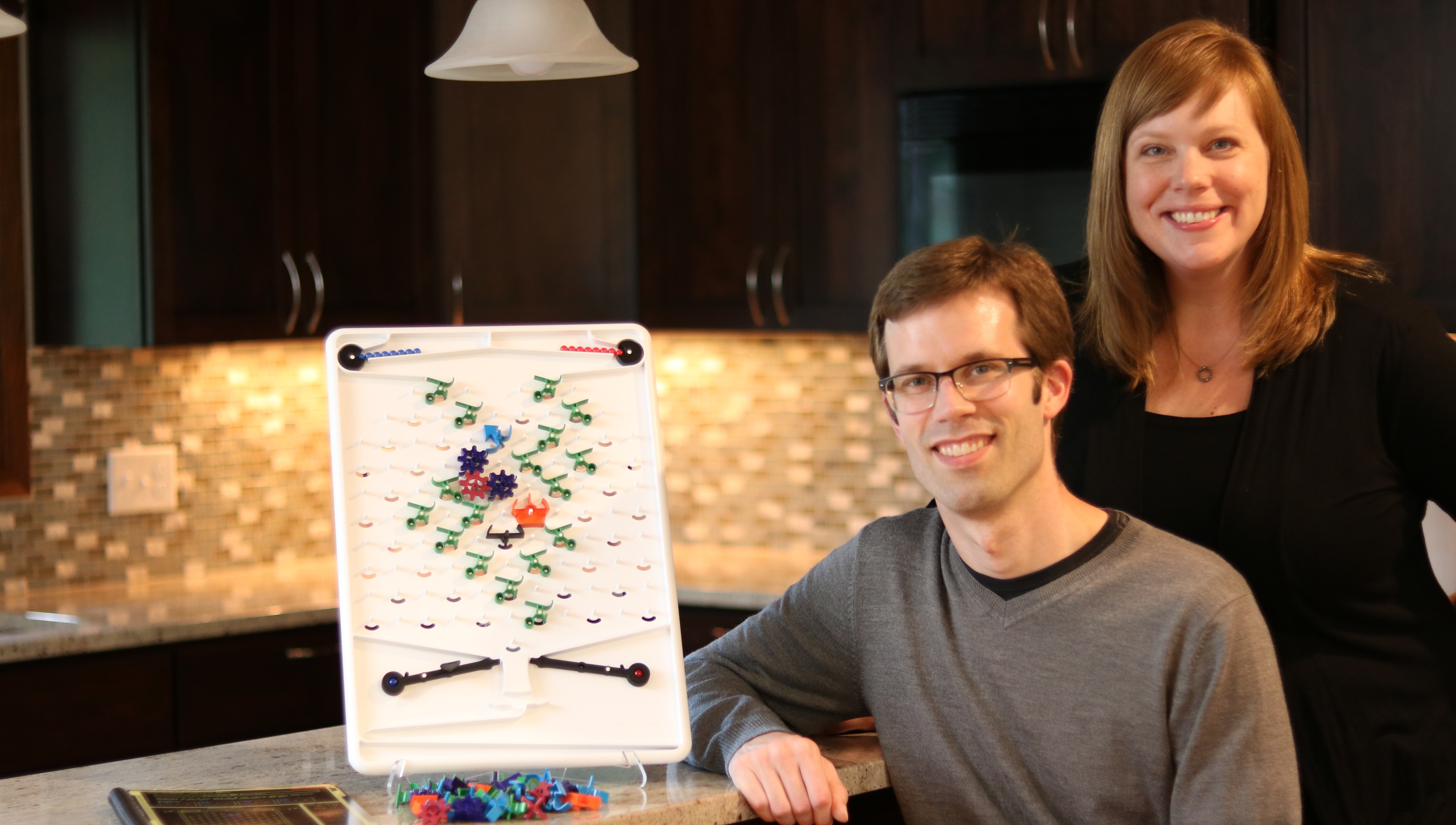 Paul and Alyssa with their prototyped Turing Tumble