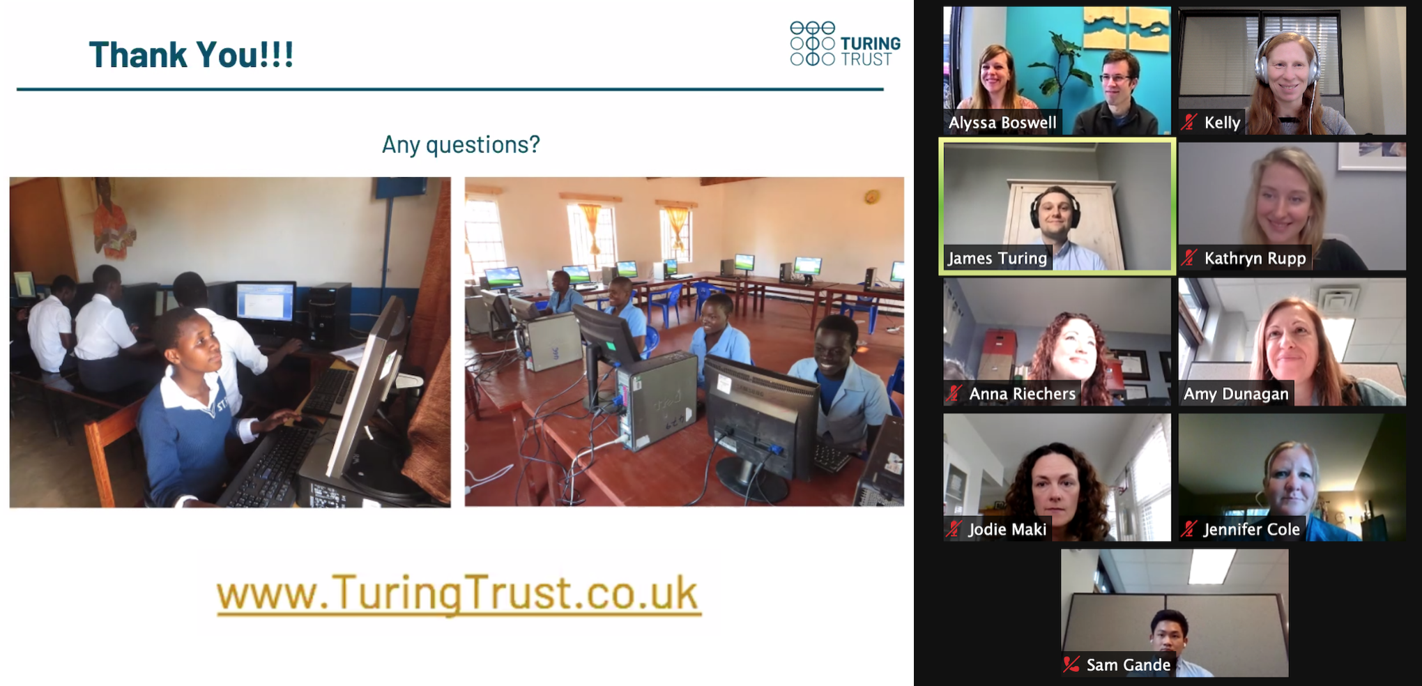 James Turing from the Turing Trust presents to the Upper Story team