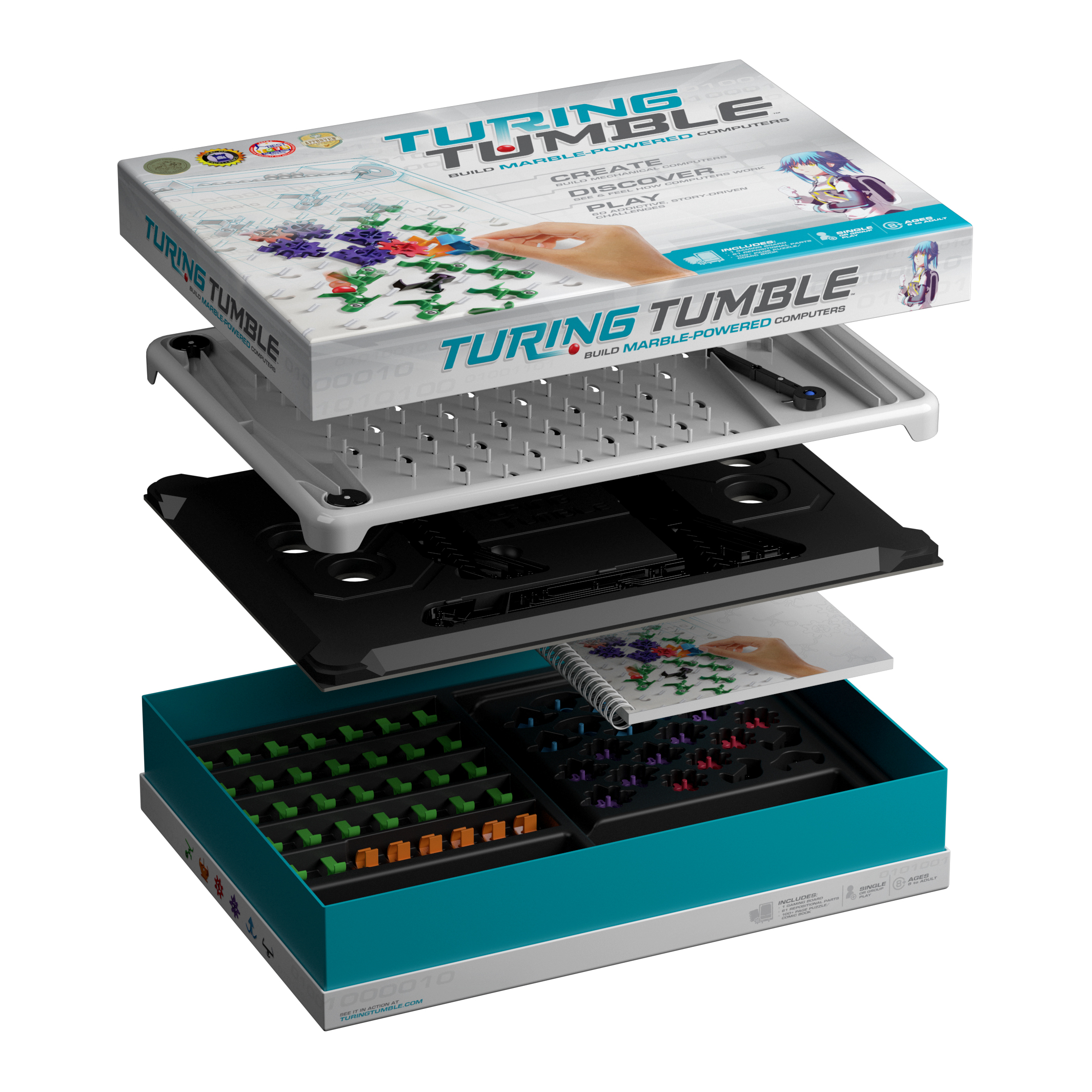 Turing Tumble box showing game box layers
